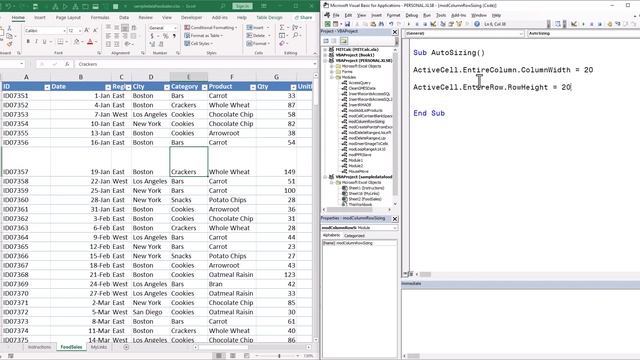 #excelvba Column Width Row Height Auto Sizing