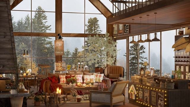 Дождливый зимний день с кофейней-С джазовой пианино музыкой для чтения, учебы и сна смотреть онлайн