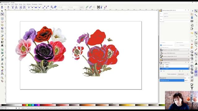 Inkscape уроки. Конвертация растрового изображение в векторное. Сохранение по слоям смотреть онлайн