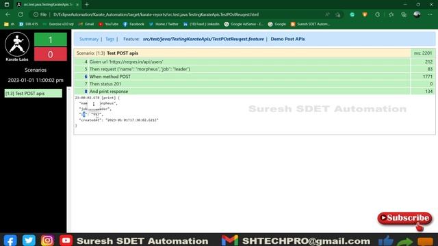 Karate Framework Tutorial | POST API/Webservices Automation | Different types of assertions | Part