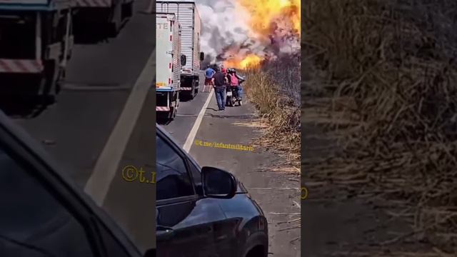 На трассе в Бразилии 04.07.2024 взорвался бензовоз