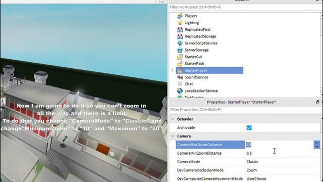How to adjust your zoom or make your game first person in Roblox studio! смотреть онлайн