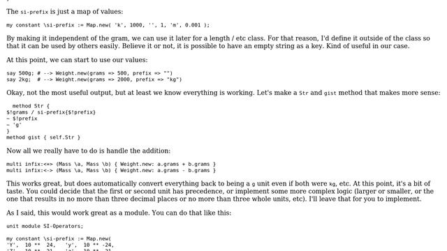 Code Review: Mass and length calculator using Perl 6 custom operator (3 Solutions!!) смотреть онлайн