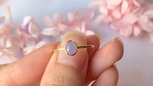 17.4mm A-Grade Natural Lavender Jadeite MINI.malist Ring No.162196 смотреть онлайн