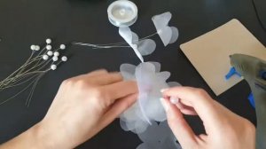 Ростовые цветы из органзы. Ветка для вазы( отличная замена искусственным цветам)