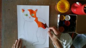 Рисуем кошку с детьми 5-6 лет