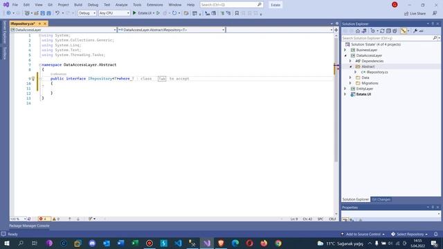 .Net Core 5.0 ile Emlak Sitesi - Generic Repository Interface Oluşturulması