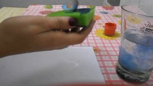 Тонирование бумаги губкой