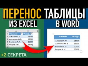 Перенос таблицы Эксель в Ворд ➤ Возможности Word