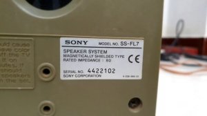 Sony SS-FL7 5.0 Speaker Package 8 ohms 100w 2way type 5inch dual woofer 1 tweeter