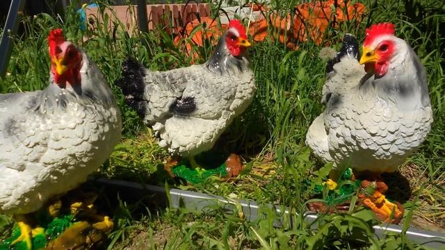 Курица с цыплятами Садовые фигуры животных купить для ландшафтного дизайна сада дачного участка дом смотреть онлайн