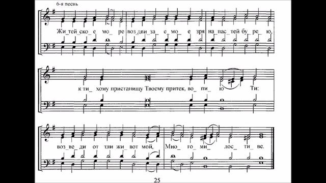 Ирмосы воскресные глас 6 обиходный напев