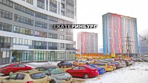 Екатеринбург. Быстрорастущий город в зимний период. Жилой район ВИЗ. Yekaterinburg city, Russia. 4K