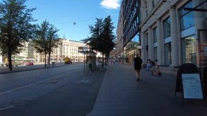 Hot Summer Evening Walk in Helsinki City Center - Mannerheimintie (16 July 2021)