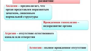 Аномалии развития женских половых органов