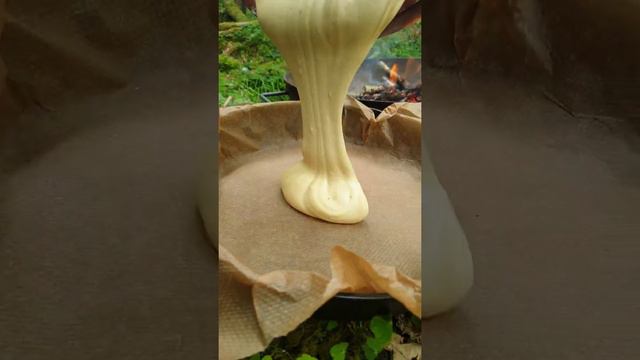 Campfire baking 🔥😱💯 Ciasto z Ogniska 😱‼ ASMR