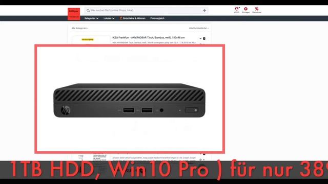 Schnäppchen des Tages 15.8.19 - HP 260 G3 Mini-PC i5-7200 8GB RAM 1TB HDD Win10 Pro 