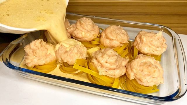 Гнезда с фаршем в духовке