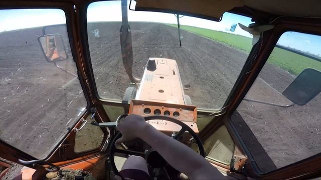 Довсходовое боронование посевов подсолнечника. Работа самодельной 8-ми метровой бороны. смотреть онлайн