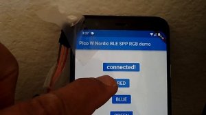 pico w bluetooth ble, ws2812 pio rgb demo with flutter android app, source in the desc, btstack