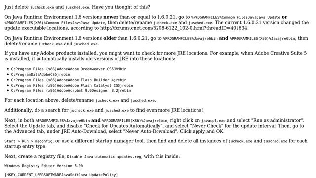How to stop jucheck from running? Java won't remember "Check for Updates Automatically" setting? смотреть онлайн