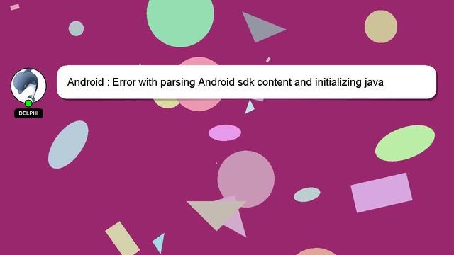 Android : Error with parsing Android sdk content and initializing java tooling in eclipse смотреть онлайн