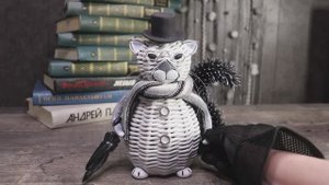Кот из бумажной лозы и холодного фарфора | Рабочие моменты