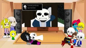 Реакция Undertale на/Санс и Папайрус - ночи в сноудине/Скелеты и... человек ||Gacha club||