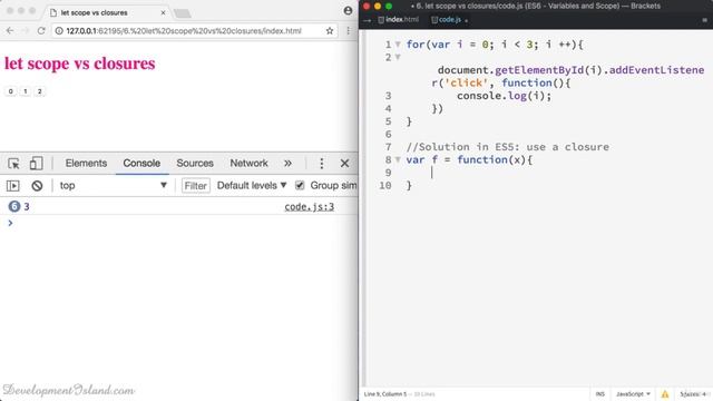 7. Let Scope vs Closures - Modern JavaScript ES6