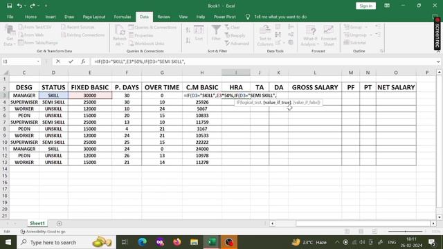 salary sheet in excel | D.A , HRA, TA, PF, ESI, GROSS SALARY | MS Excel смотреть онлайн
