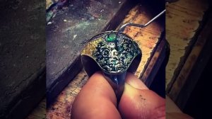 Покрытие ювелирной эмали и позолоты на ювелирное изделие #серебро #кольцо #мужскиекольца