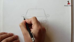 Как нарисовать машину LADA Granta поэтапно