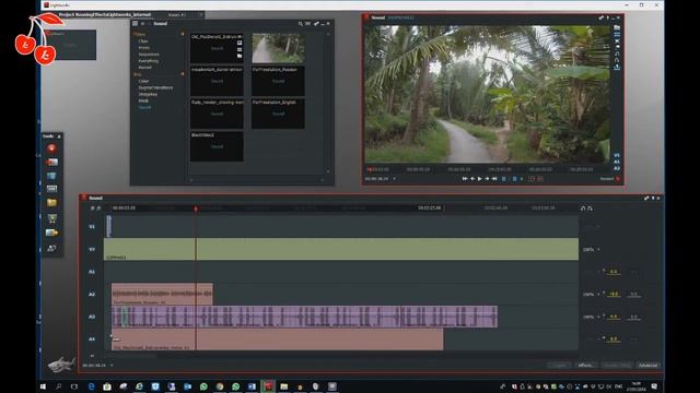 Работа со звуком. Урок по программе Lightworks для монтажа видео.