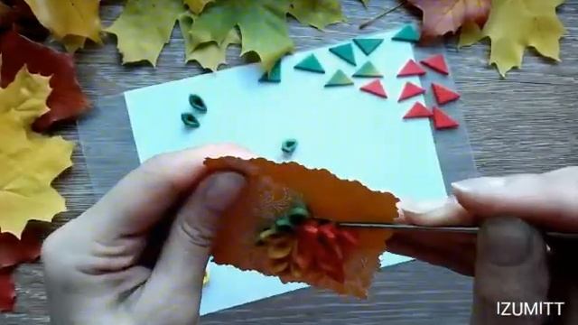 Брошь КЛЕНОВЫЙ ЛИСТ. Имитация канзаши. Полимерная глина.