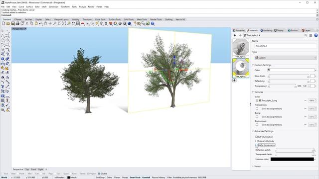 Rhinoceros 3D. Альфа-прозрачность