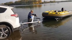 слип загрузка разгрузка на прицеп скат риф тритон 400