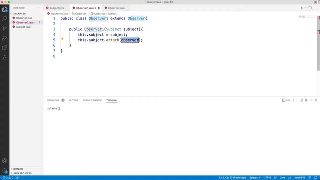 How to Build an Observer design pattern using java with example