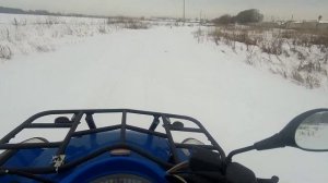 ПОКАТУШКА НА ДВУХ КВАДРОЦИКЛАХ ЗИМОЙ ПО СНЕГУ | CFMoto X5 Basic | Квадроцикл CFMoto 500-2a зимой
