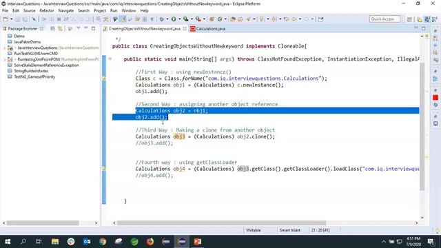 Create Java Class Object Without New Keyword | Different Ways To Create An Object in Java