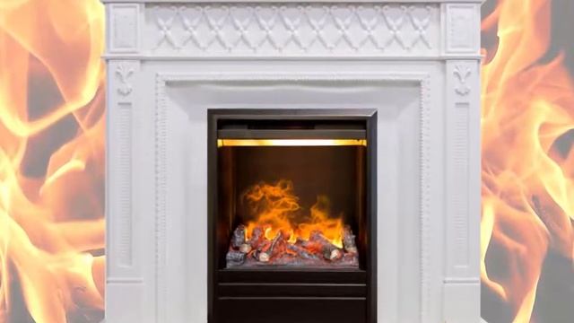 Каминокомплект Alexandria (белый дуб) с очагом 3D Olympic от Real Flame смотреть онлайн