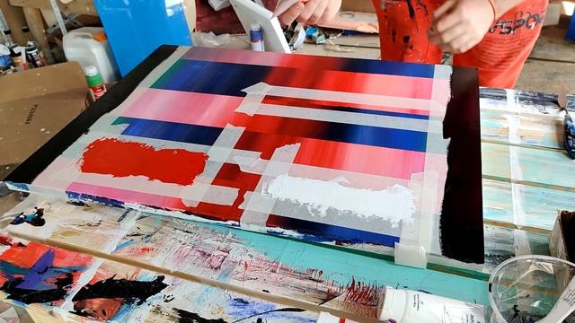 Абстрактная катрина "Градиент" . Золотая поталь, эпоксидная смола, акрил. Abstract art