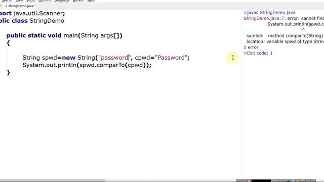 JAVA |  String Manipulation | Built-in Functions | str1.compareTo(str2)