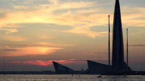 Лахта-центр, вечер.