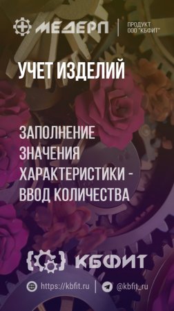 КБФИТ: МЕДЕРП. Учет изделий: Заполнение значения характеристики с вводом количества