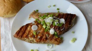 Морской окунь на электрогриле
