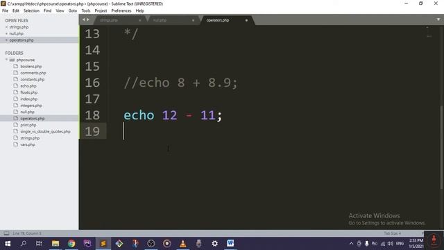 17 - Arithmetical Operators - Complete PHP Course