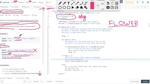 LeetCode Longest Common Prefix #14 | Python Solution смотреть онлайн