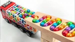 Гонка Marble Run ☆ HABA Slope и ретро-грузовик Makita, удлиненная версия мусоровоза #11