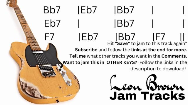 Bb BLUES JAM TRACK . TEXAS SHUFFLE Groovy backing track in B flat for guitar and sax players