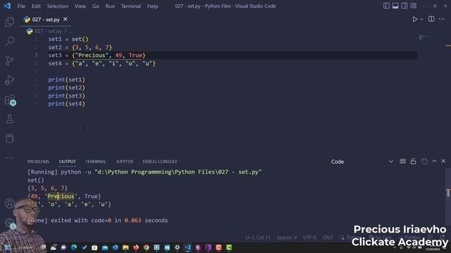 031 - Python Set | Python Tutorial for Beginners Full Course